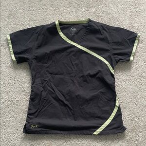 Black and Green Women's Scrub Top